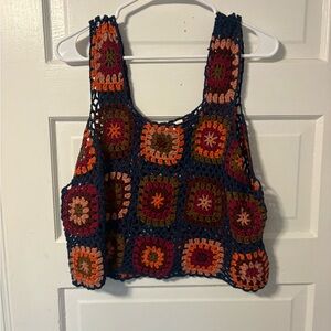 NATURAL LIFE Multicolor Crochet Top